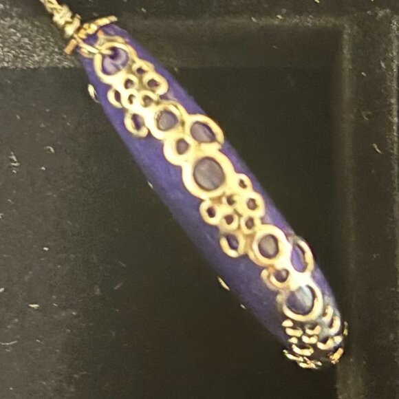 Indigo Blue Stone Pendant Necklace - Picture 3 of 4